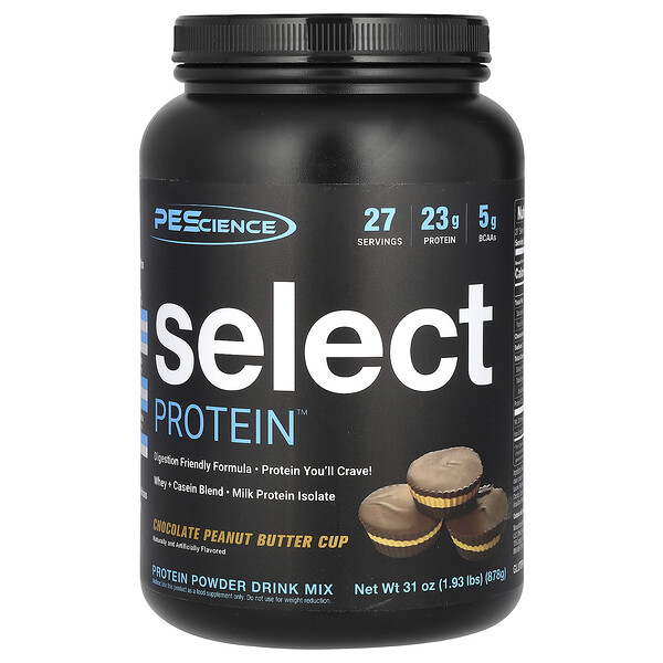 Select Protein, Протеиновая порошковая смесь для напитков, чашка с шоколадно-арахисовым маслом, 1,93 фунта (878 г) PEScience