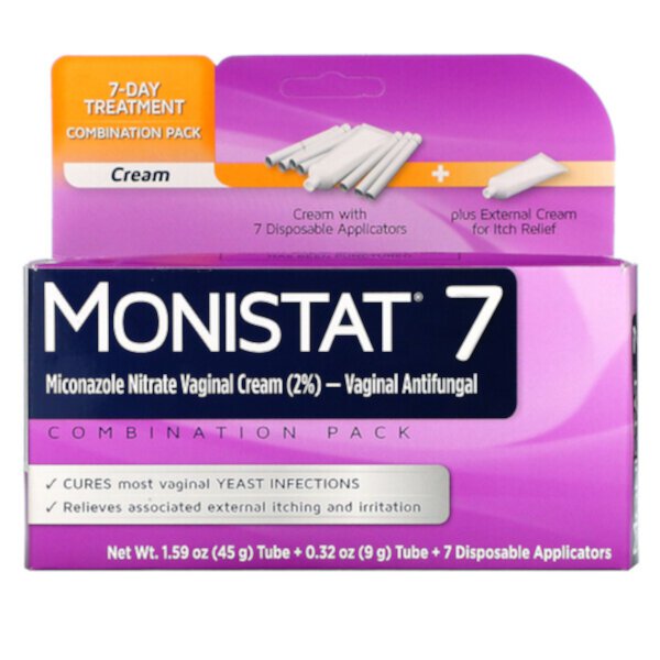 7-дневный лечебный крем, комбинированная упаковка, 7 одноразовых аппликаторов Monistat