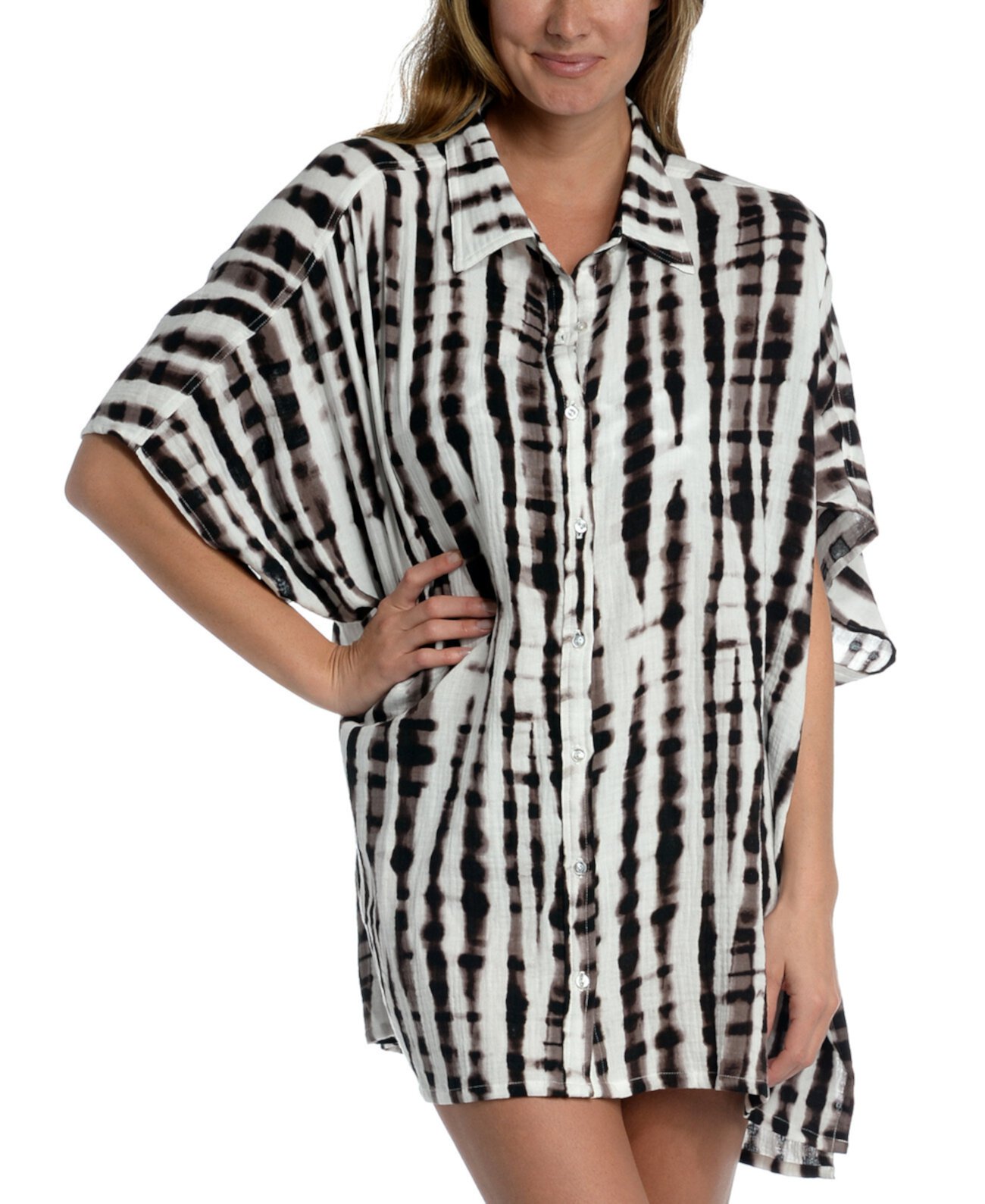 Women's Twisted Bamboo Convertible Shirtdress Cover-Up La Blanca