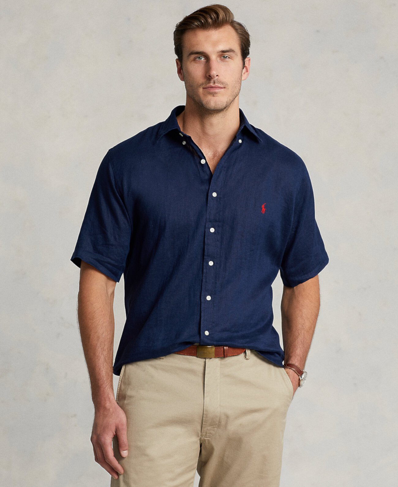 Мужская Повседневная Рубашка Polo Ralph Lauren Big & Tall Lightweight Linen Polo Ralph Lauren