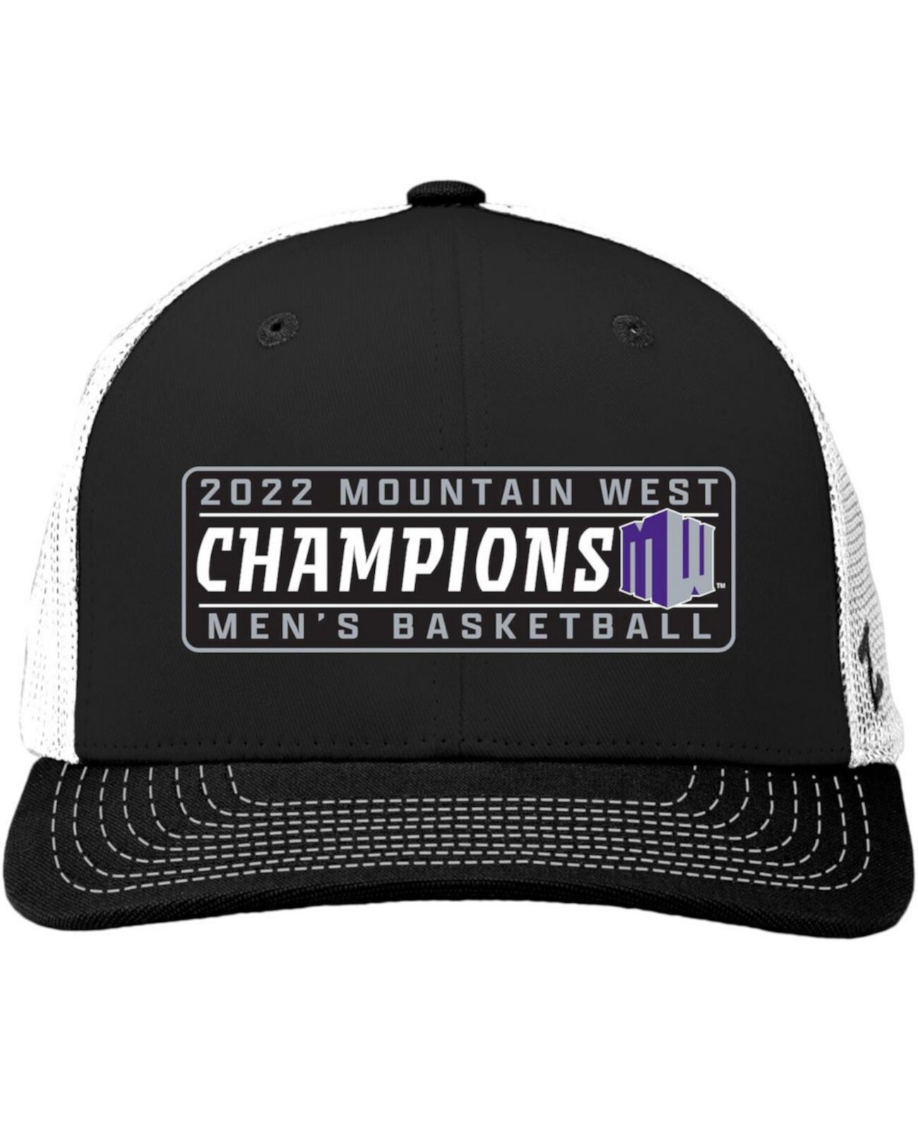 Мужская черная, белая регулируемая кепка для турнира чемпионов по баскетболу в раздевалке Boise State Broncos 2022 Mountain West Zephyr