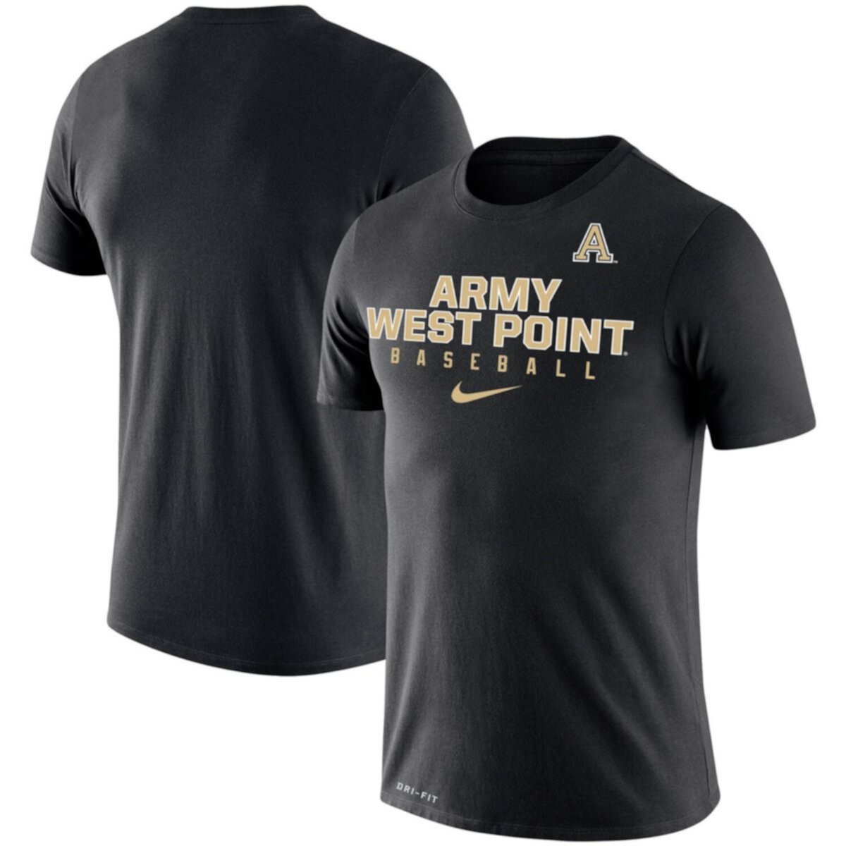 Мужская футболка узкого кроя Nike Black Army Black Knights Baseball Legend Performance Nitro USA
