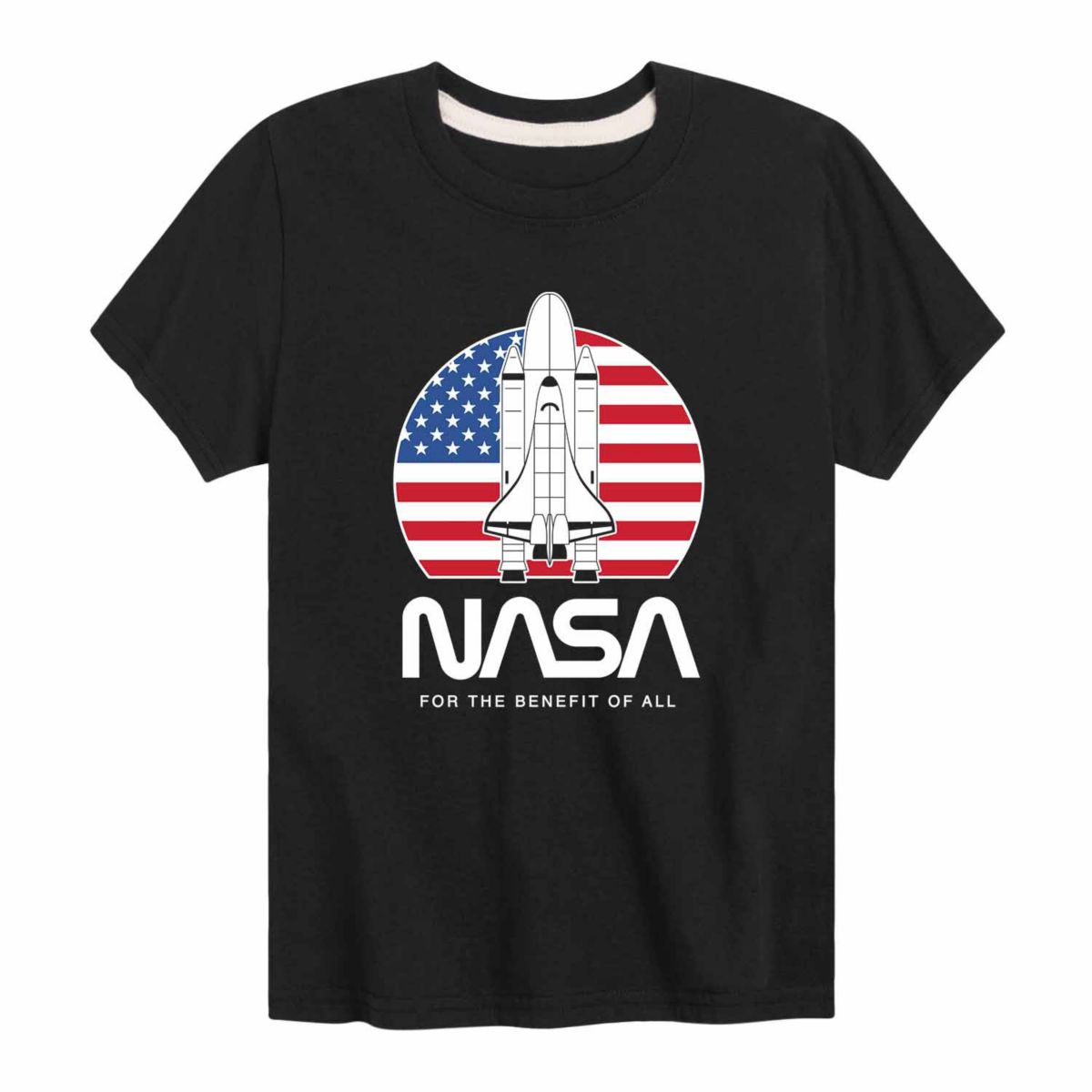 Футболка с изображением флага США для мальчиков 8–20 лет NASA Benefit Of All Graphic NASA