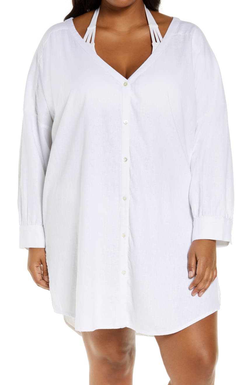 Oversize Button-Up Cover-Up Chelsea28