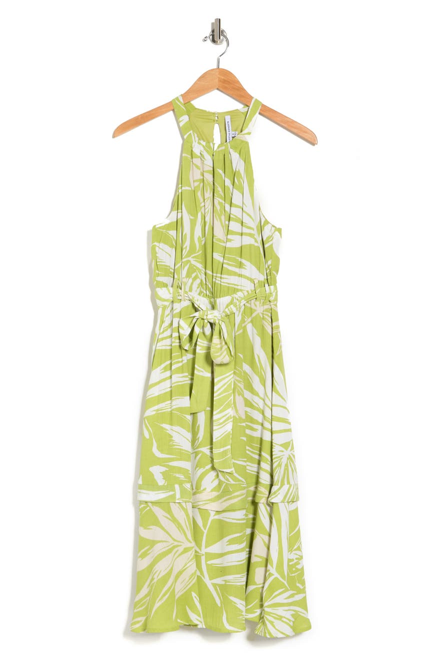 Тропическое платье миди с лямкой на шее Collective Concepts