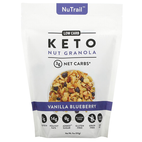 Keto Nut Granola, ванильная черника, 11 унций (312 г) NuTrail