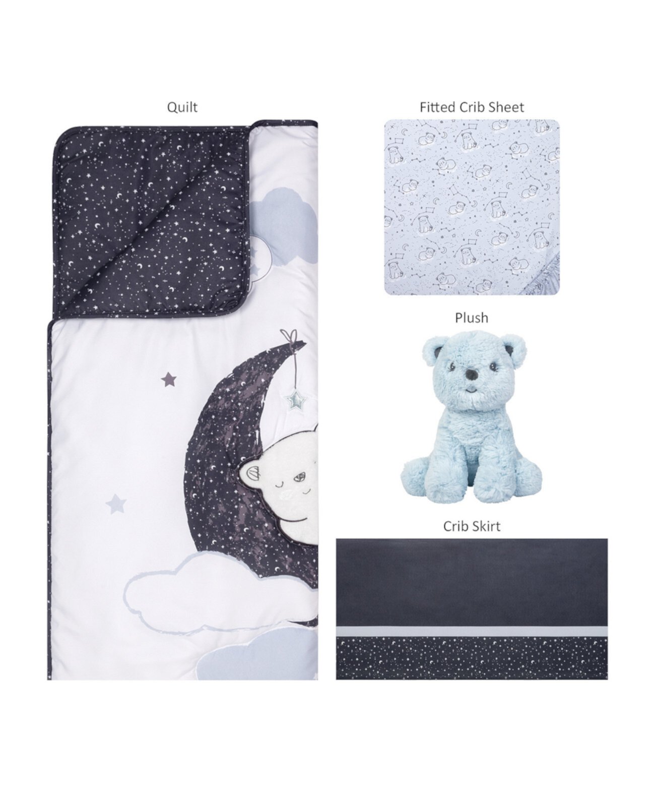 Sammy and Lou Bearly Dreaming 4 Piece Crib Bedding Set Trend Lab