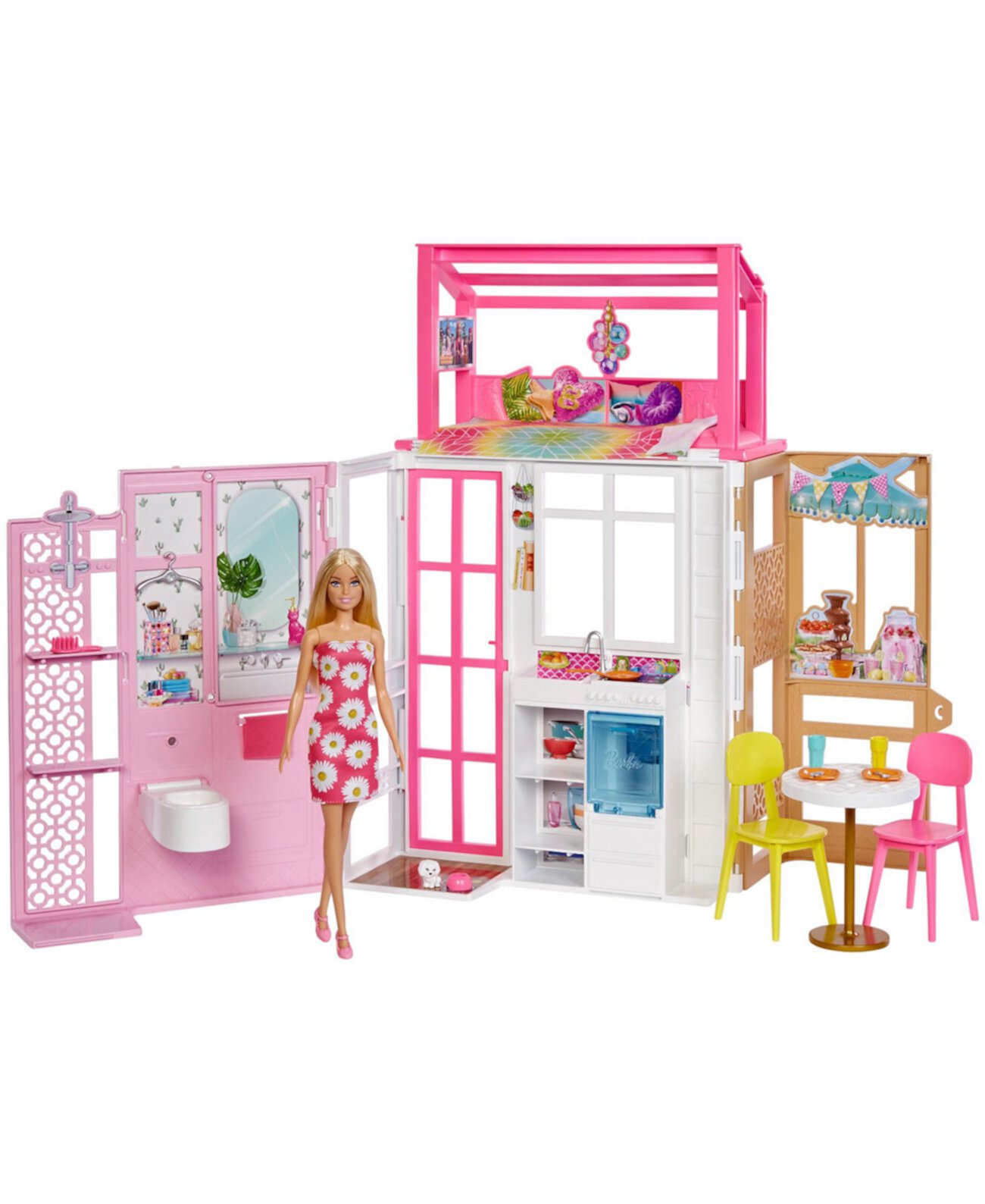 Заказать Другие игрушки и игры Кукла с домиком, набор из 19 предметов  Barbie, цвет - многоцветный, по цене 6 600 рублей на маркетплейсе Usmall.ru