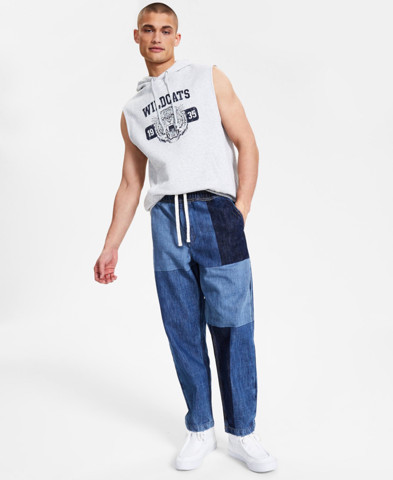 Мужские джинсы свободного кроя с цветными блоками, созданные для Macy's Sun & Stone