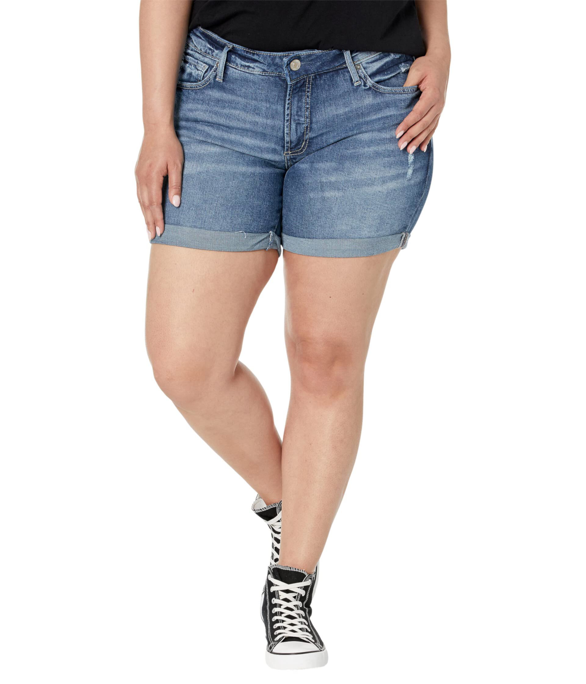 Plus Size Boyfriend Shorts W53608EAF242 Silver Jeans Co.