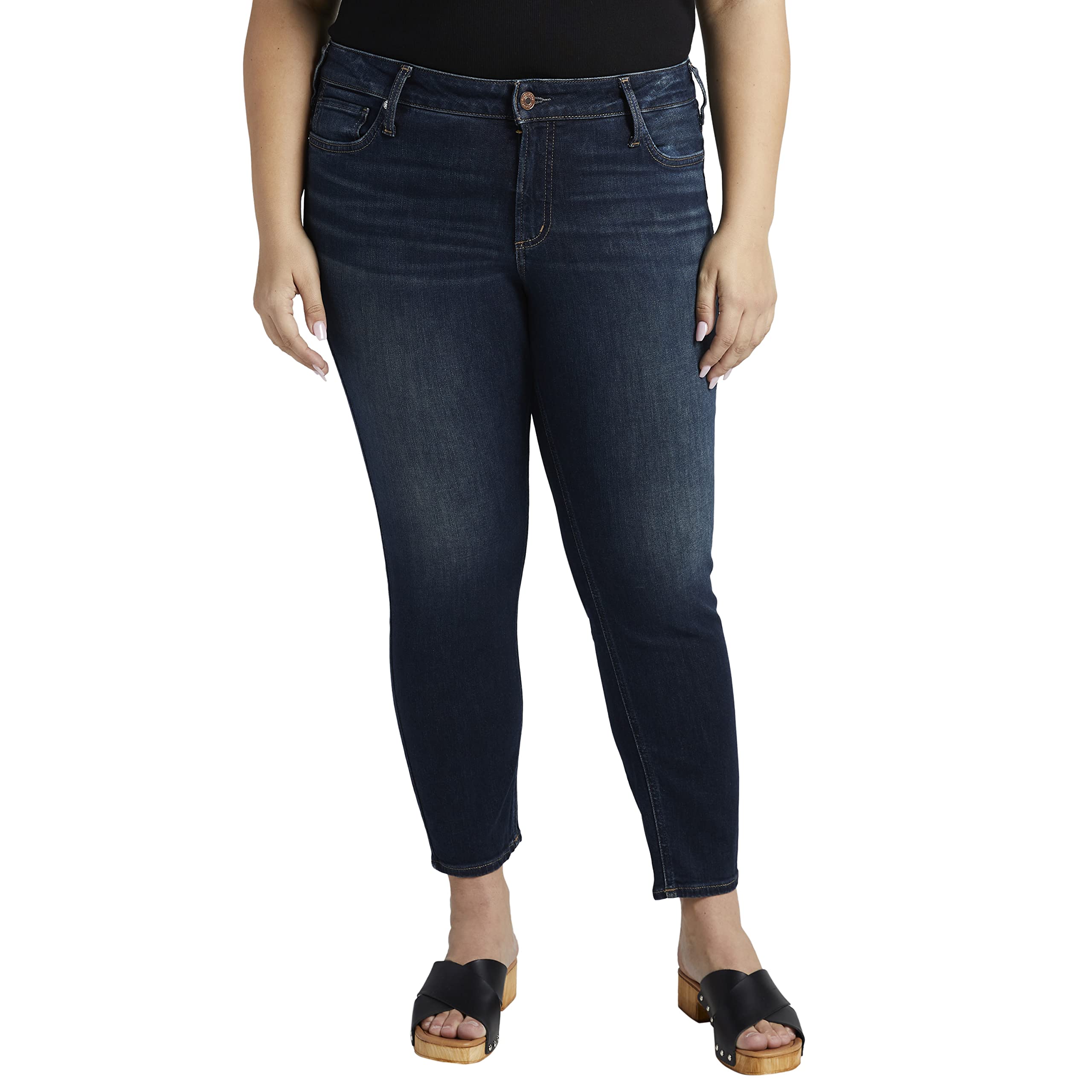 Plus Size Elyse Skinny Crop W43027EPX429 Silver Jeans Co.