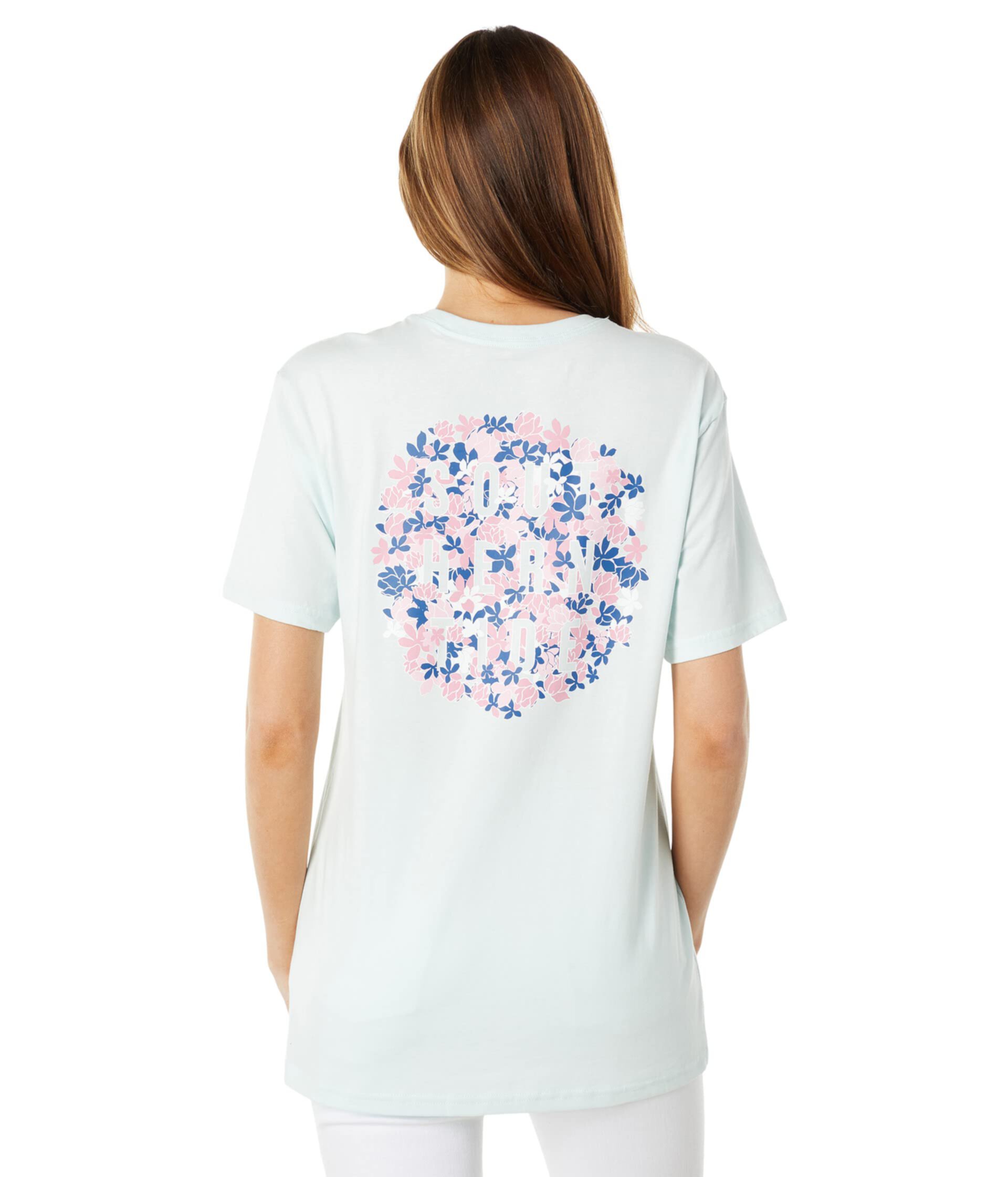 Камуфляжная футболка с цветочным принтом и короткими рукавами Southern Tide