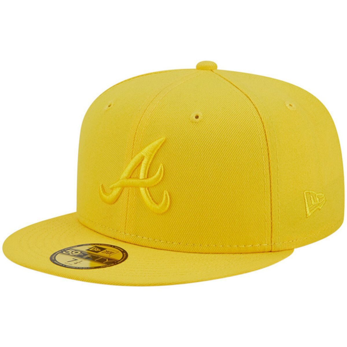 Мужская приталенная кепка New Era Yellow Atlanta Braves Icon Color Pack 59FIFTY New Era