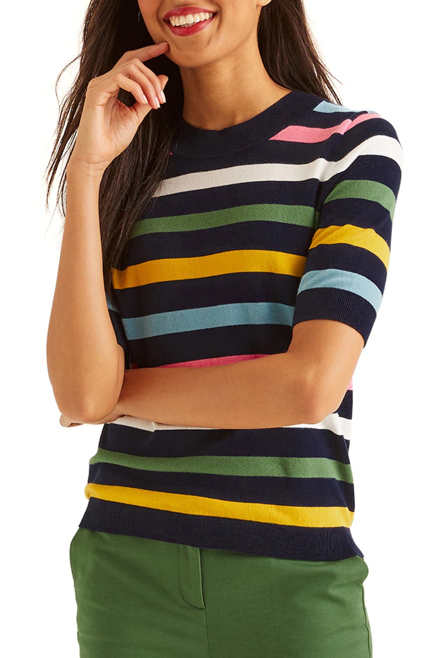 Stripe Short Sleeve Sweater BODEN