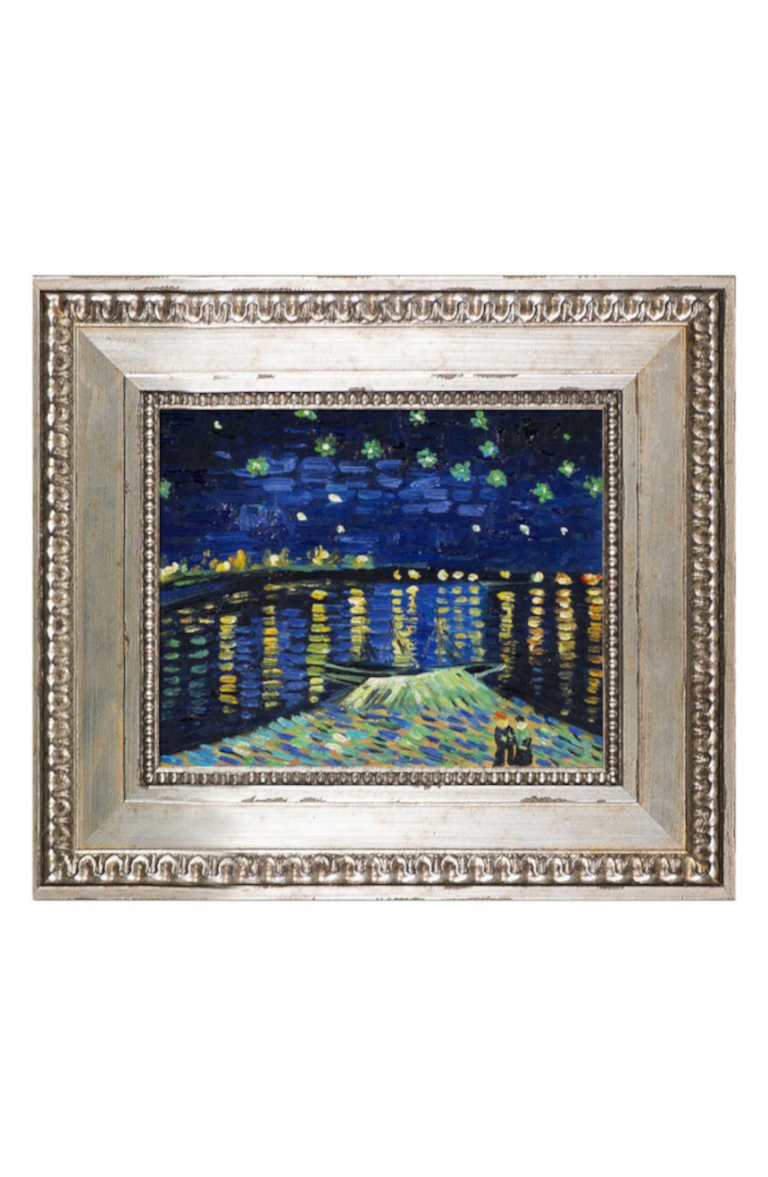 Звездная ночь над Роной Ван Гога, ручная роспись маслом, репродукция стены, 14 x 16 дюймов OVERSTOCK ART
