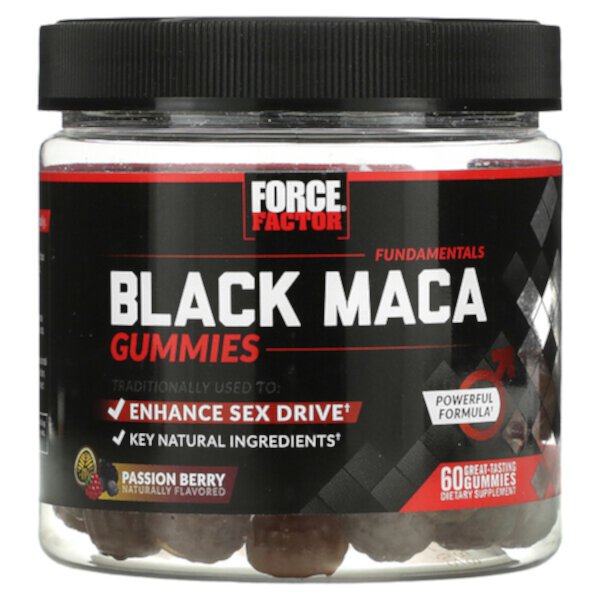 Фундаментальная черная мака, Пассион Берри - 60 жевательных конфет - Force Factor Force Factor