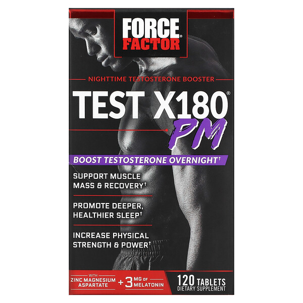 Test X180 PM, Ночной бустер тестостерона, 120 таблеток Force Factor