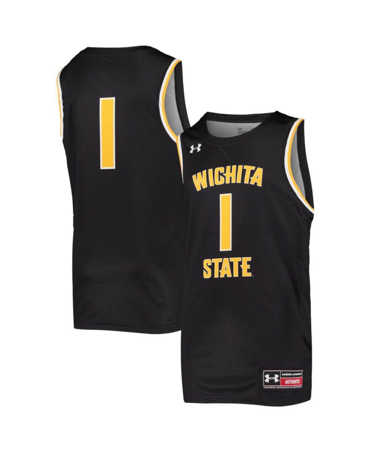 Баскетбольная майка для мальчиков Wichita State Shockers #1 черного цвета, реплика на основе технологии HeatGear Under Armour