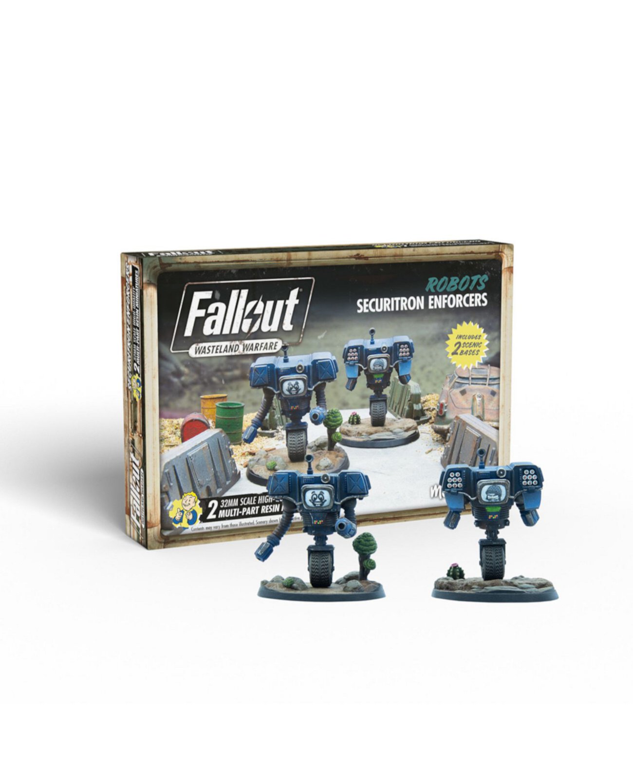 Fallout Wasteland Warfare Robots Securitron Enforcers, 4 шт. Modiphius