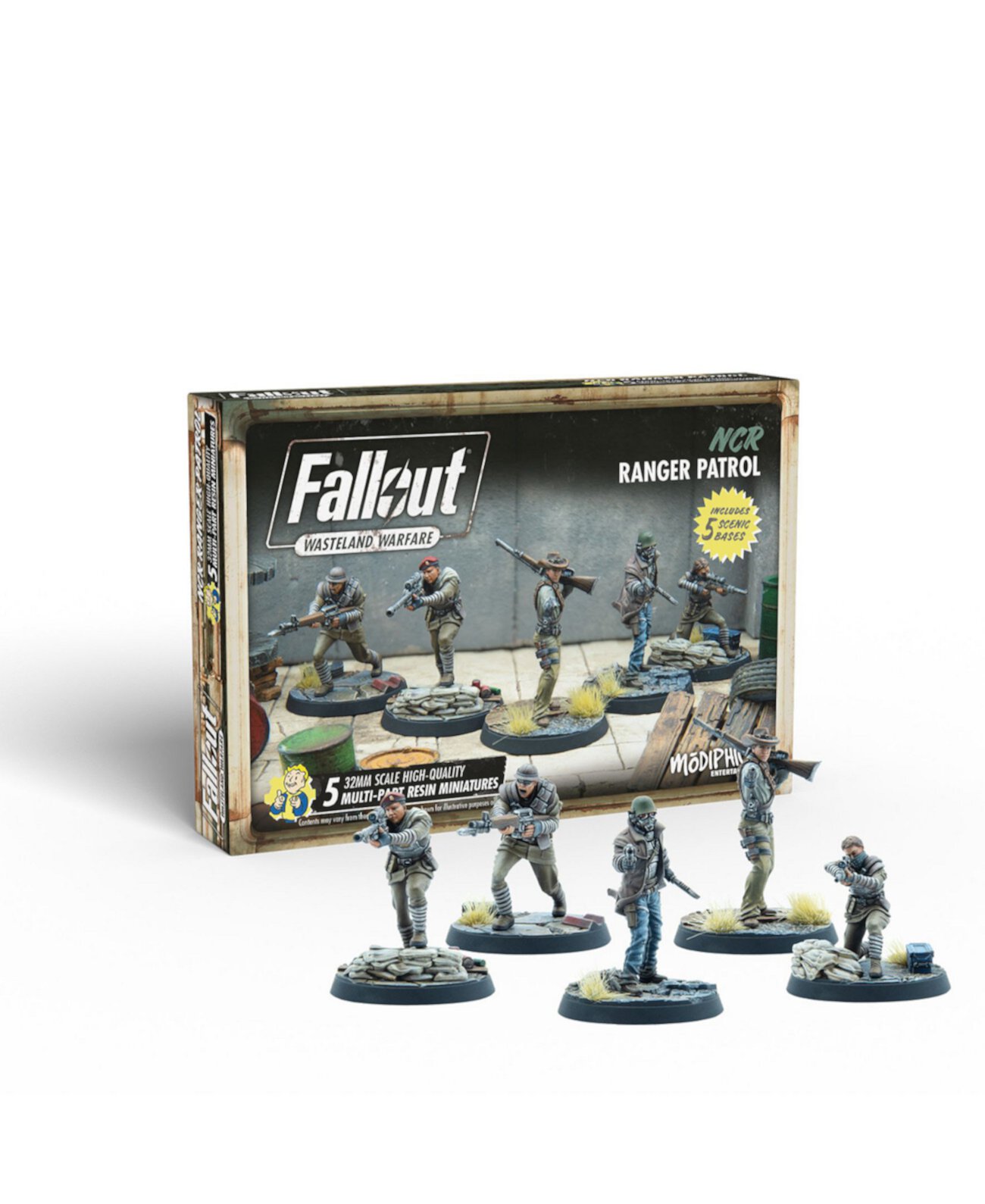 Fallout Wasteland Warfare Патруль рейнджеров Новой Калифорнийской Республики, 5 предметов Modiphius