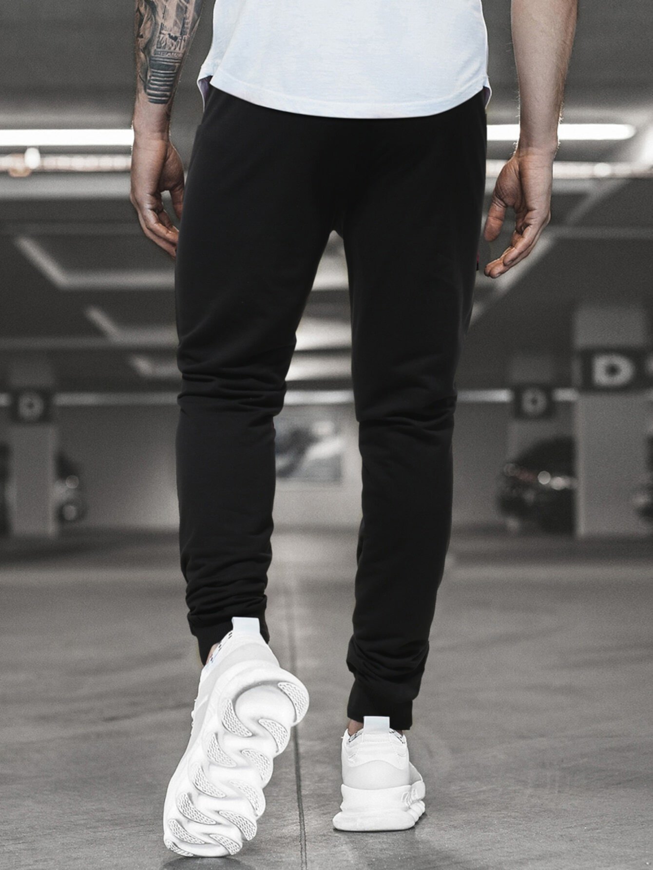 Extended Sizes для мужчины Спортивные брюки с текстовым принтом на кулиске SHEIN