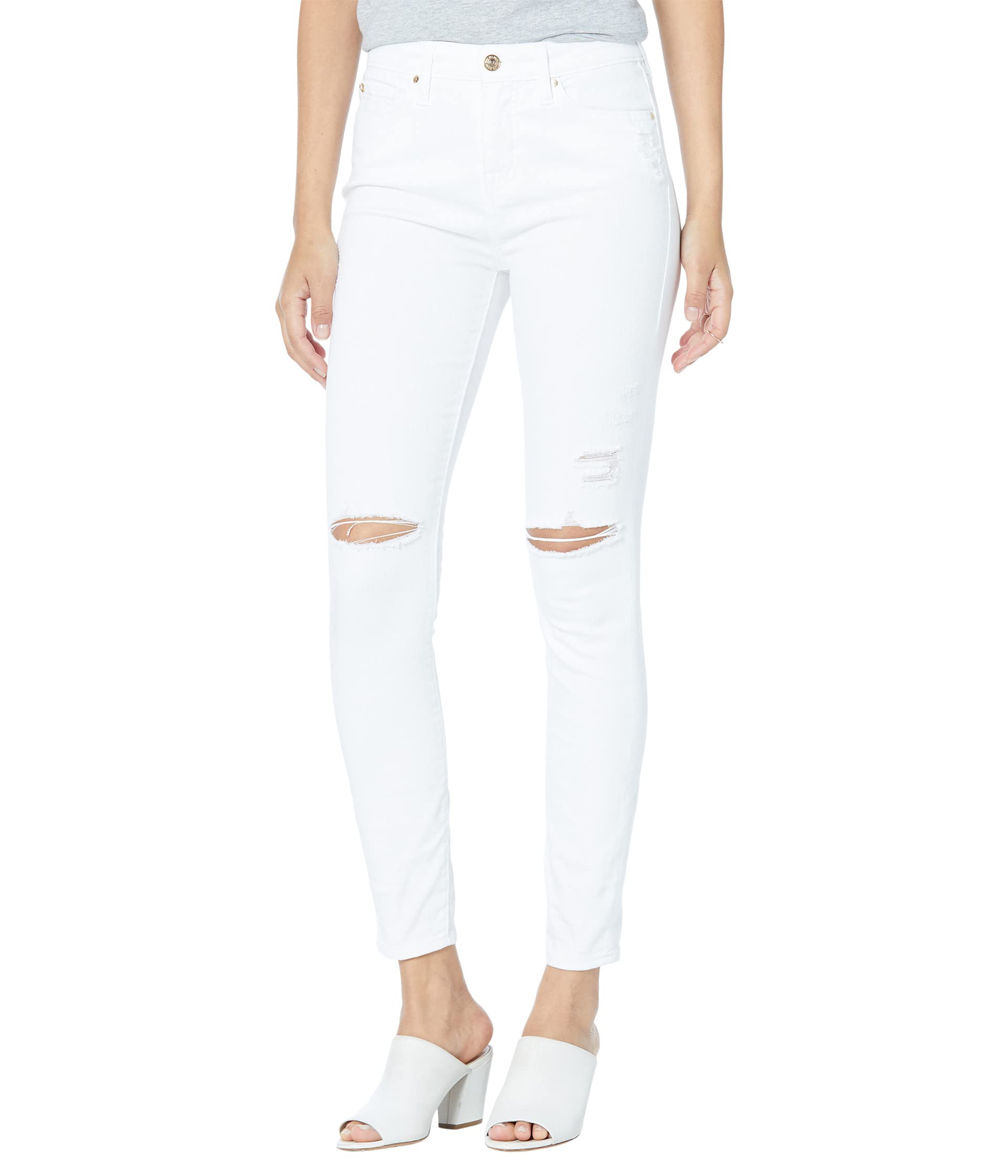 Halle High-Rise Destroy in Optic White True Religion