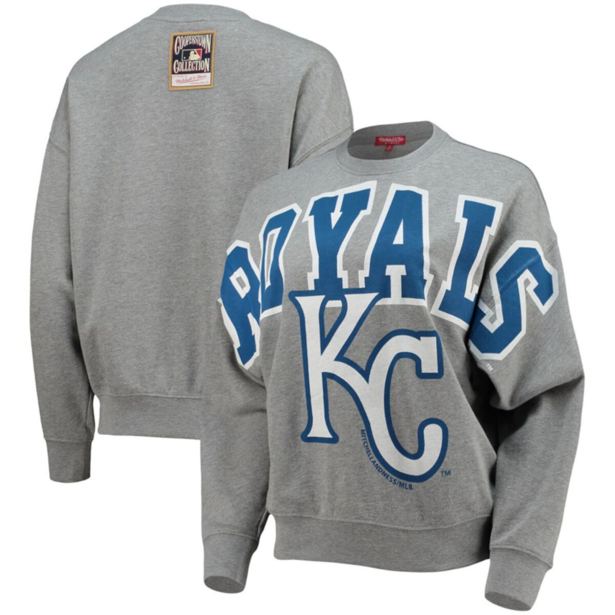 Легкий свитшот Mitchell & Ness с логотипом Kansas City Royals, 60% хлопок, 40% полиэстер Unbranded