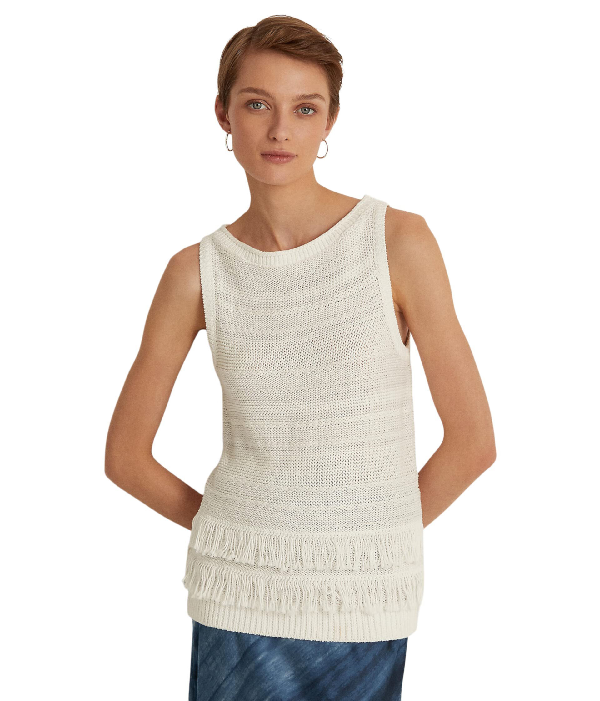 Fringe-Trim Sleeveless Sweater LAUREN Ralph Lauren