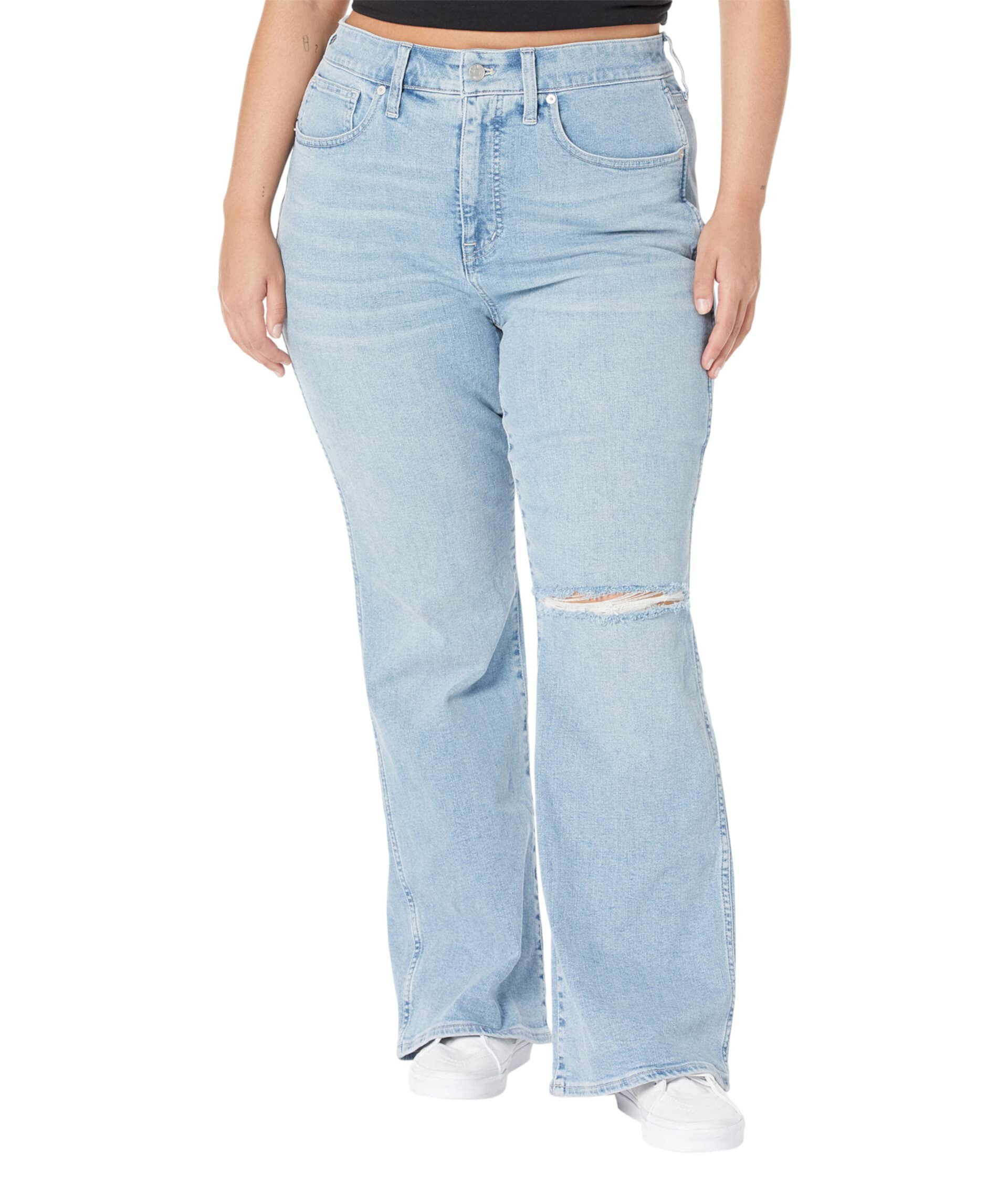 Расклешенные джинсы Leigh Retro больших размеров светлого цвета из конопли Madewell