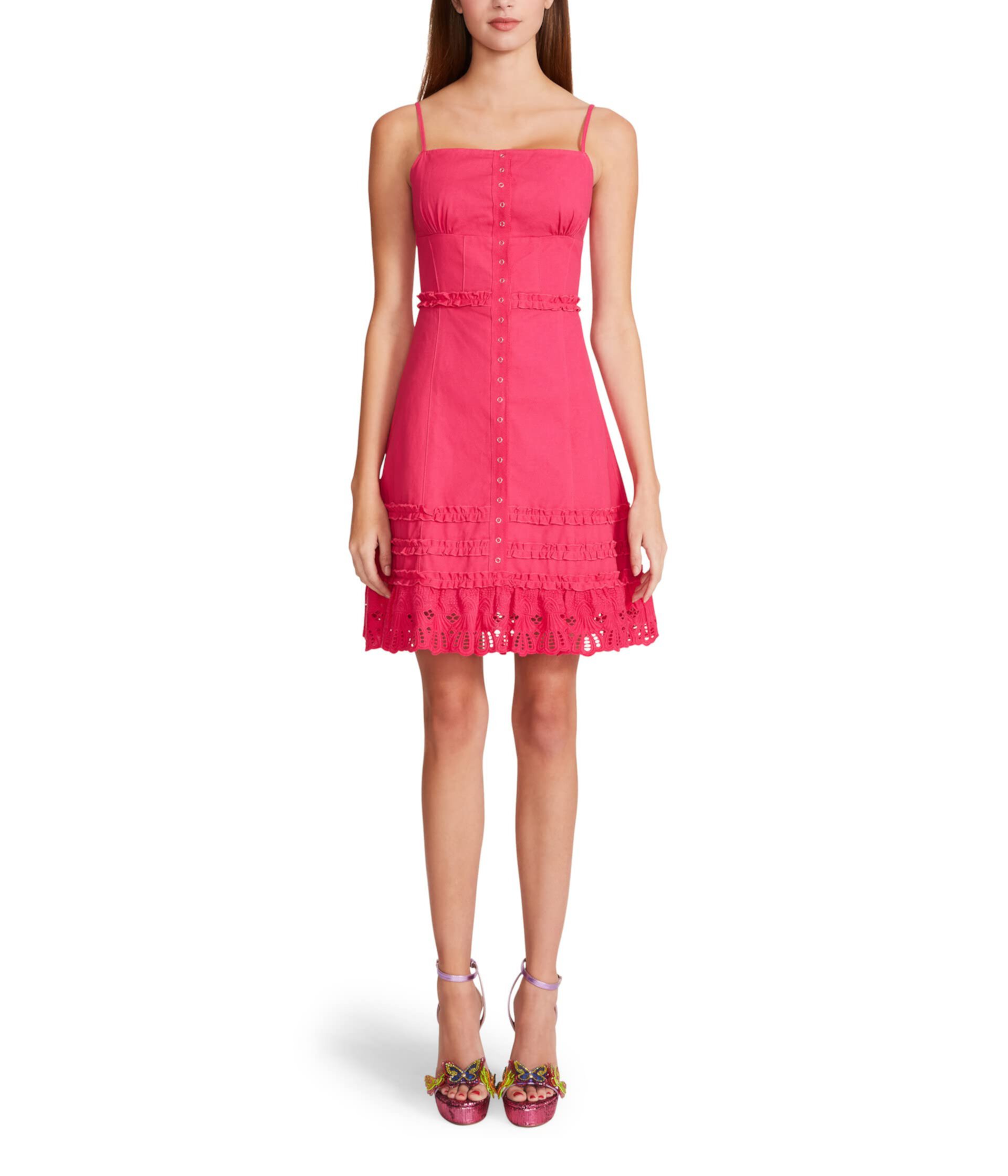 Snap Front Cotton Canvas Slip Dress Betsey Johnson