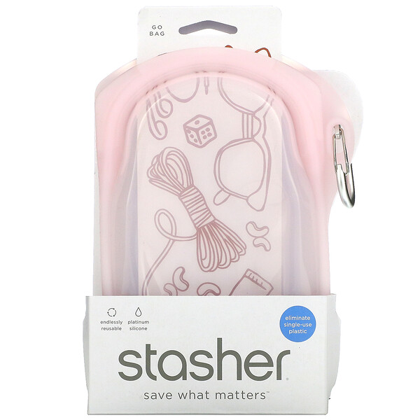 Stasher, Go Bag, розовый, 1 пакетик, 18 жидких унций (532 мл) Stasher