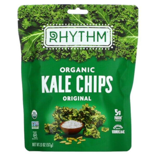 Органические чипсы из капусты, оригинальные, 2 унции (57 г) Rhythm Superfoods