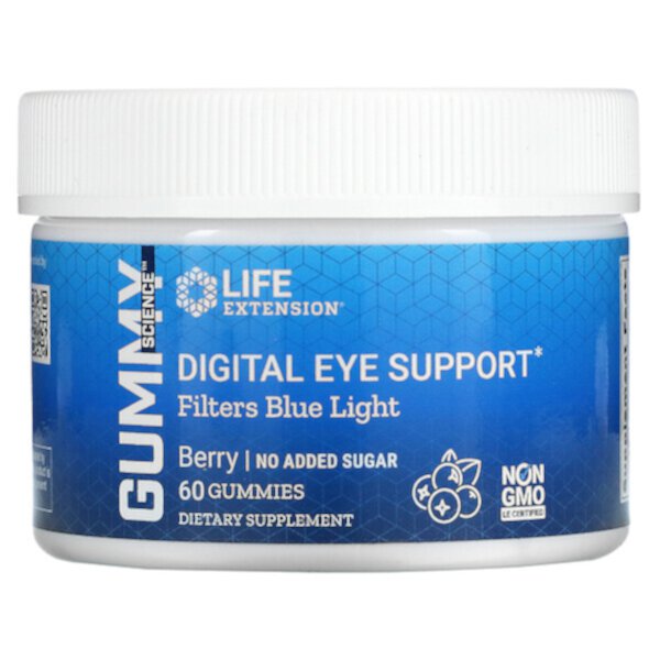 Digital Eye Support, фильтры синего света, ягоды, 60 жевательных конфет Life Extension