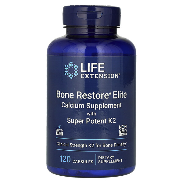 Bone Restore Elite, с суперактивным K2, 120 капсул Life Extension