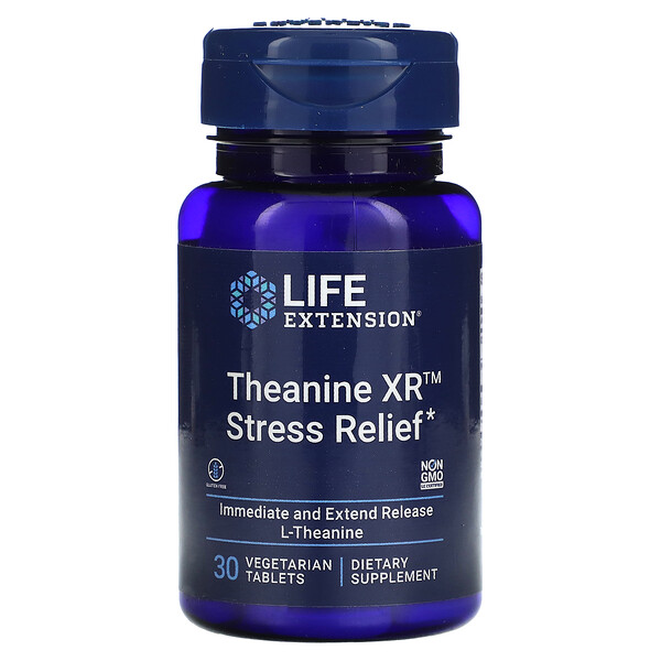 Theanine XR Stress Relief, 30 вегетарианских таблеток Life Extension