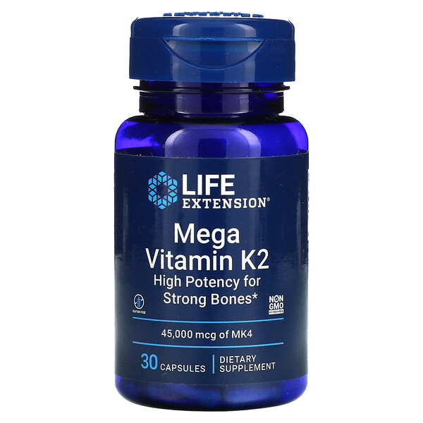 Мегавитамин K2, 30 капсул Life Extension