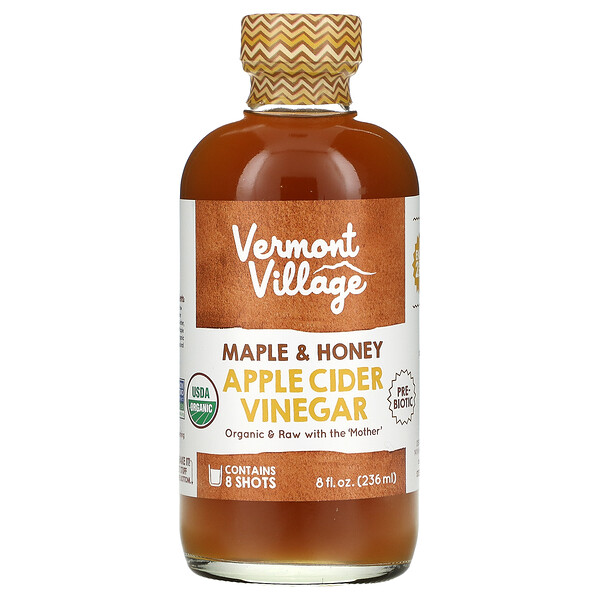 Яблочный уксус, клен и мед, 8 жидких унций (236 мл) Vermont Village