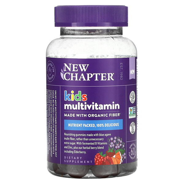 Мультивитамины для детей, ягодно-цитрусовые, 60 жевательных конфет New Chapter