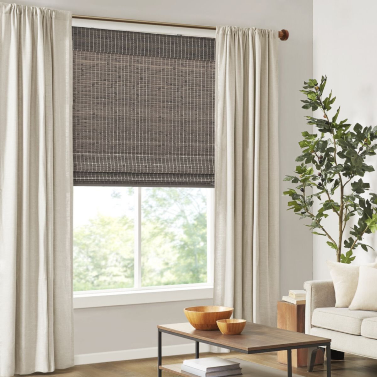 Madison Park Lyndon Bamboo Light Filtering Cordless Roman Shade Madison Park