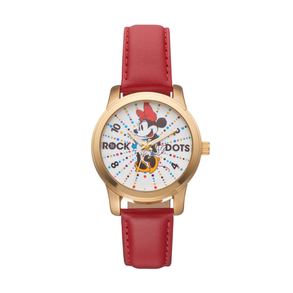 Минни Маус Диснея &#34;Rock the Dots&#34; Женские кожаные часы Disney