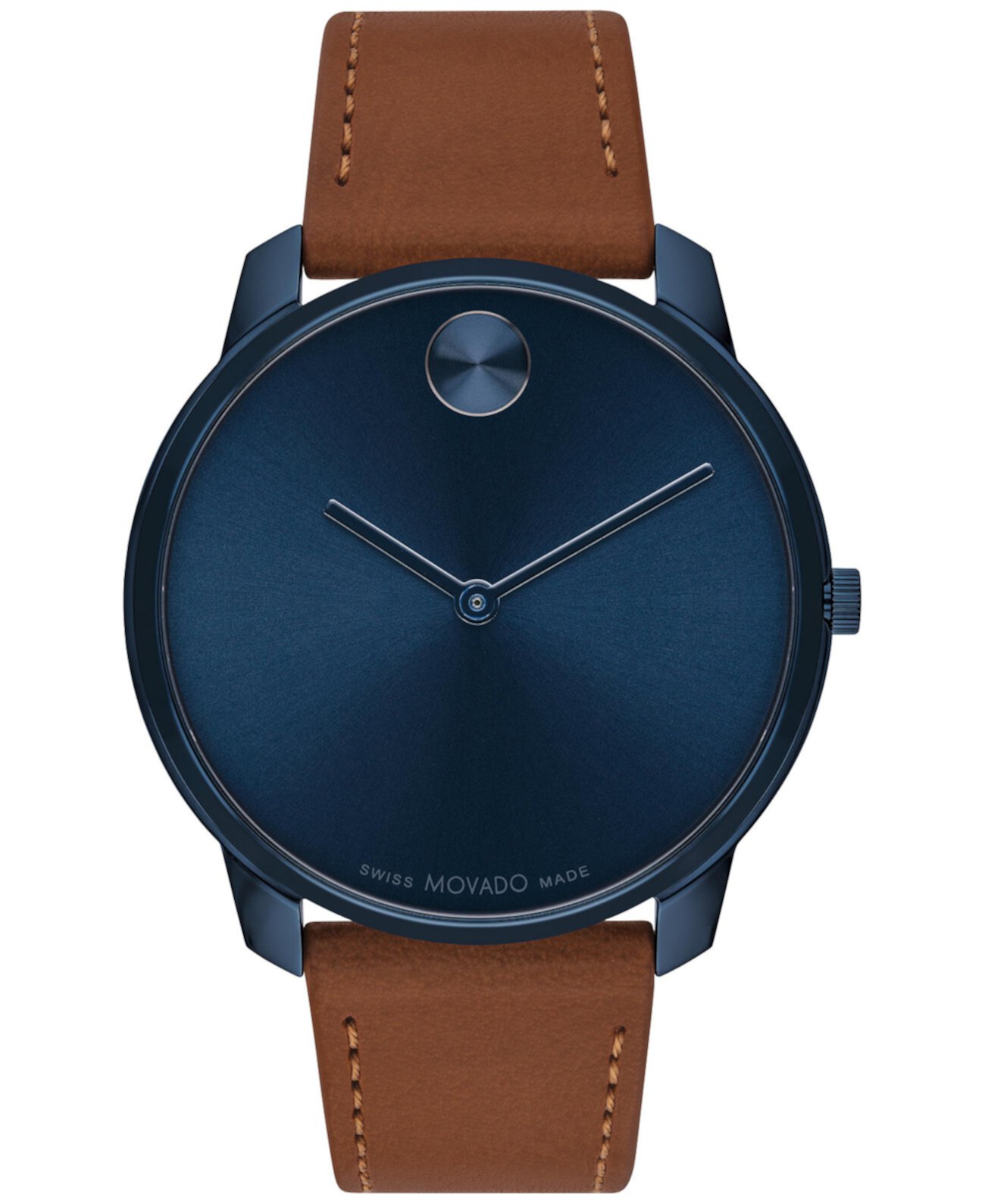 Механические часы Movado Bold, коричневая заплечка из кожи нубук, 42 мм Movado