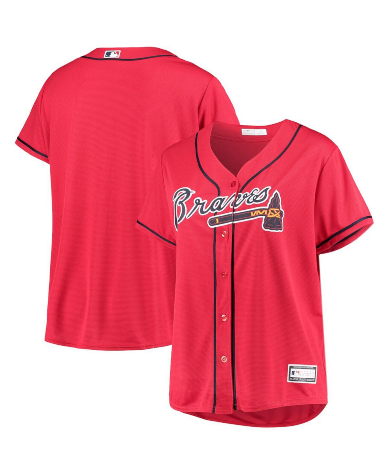Женское красное джерси Atlanta Braves больших размеров, альтернативная копия Team, джерси Profile