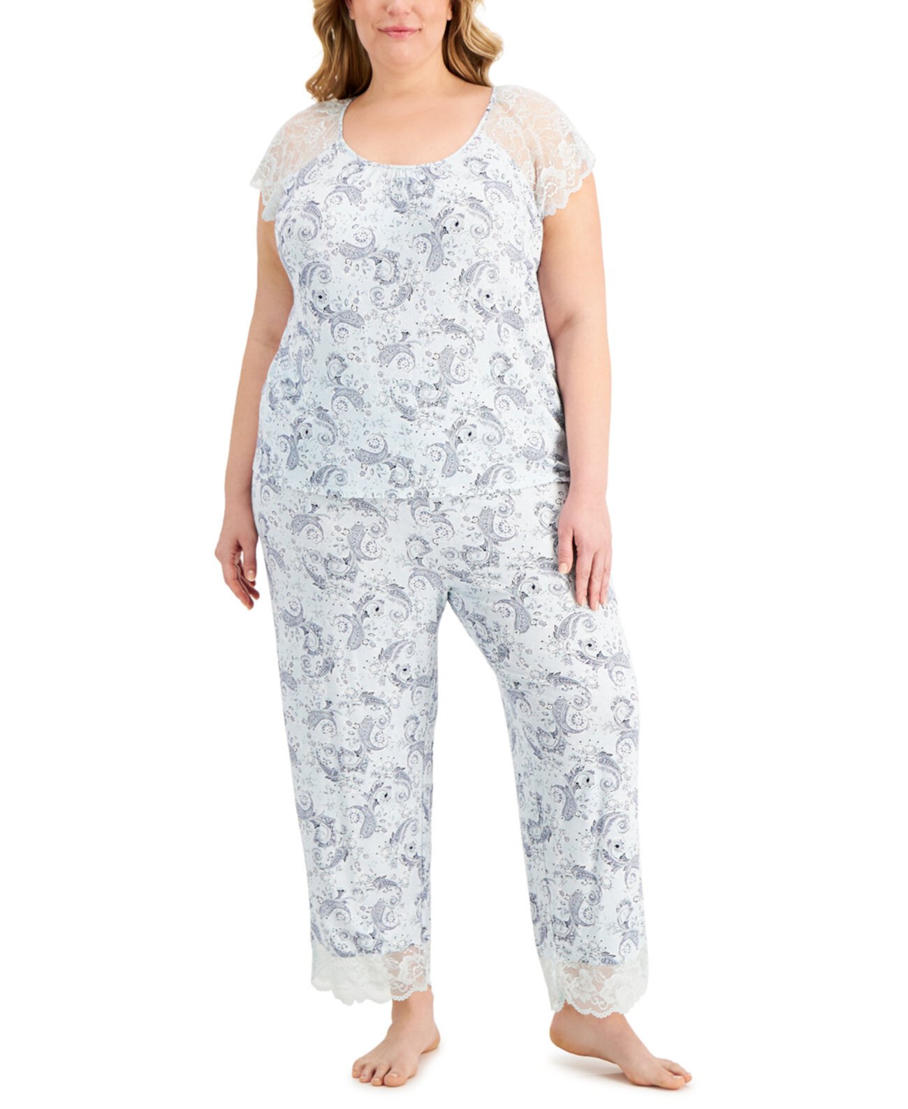 Женская пижама больших размеров с кружевной отделкой, созданная для Macy's Charter Club
