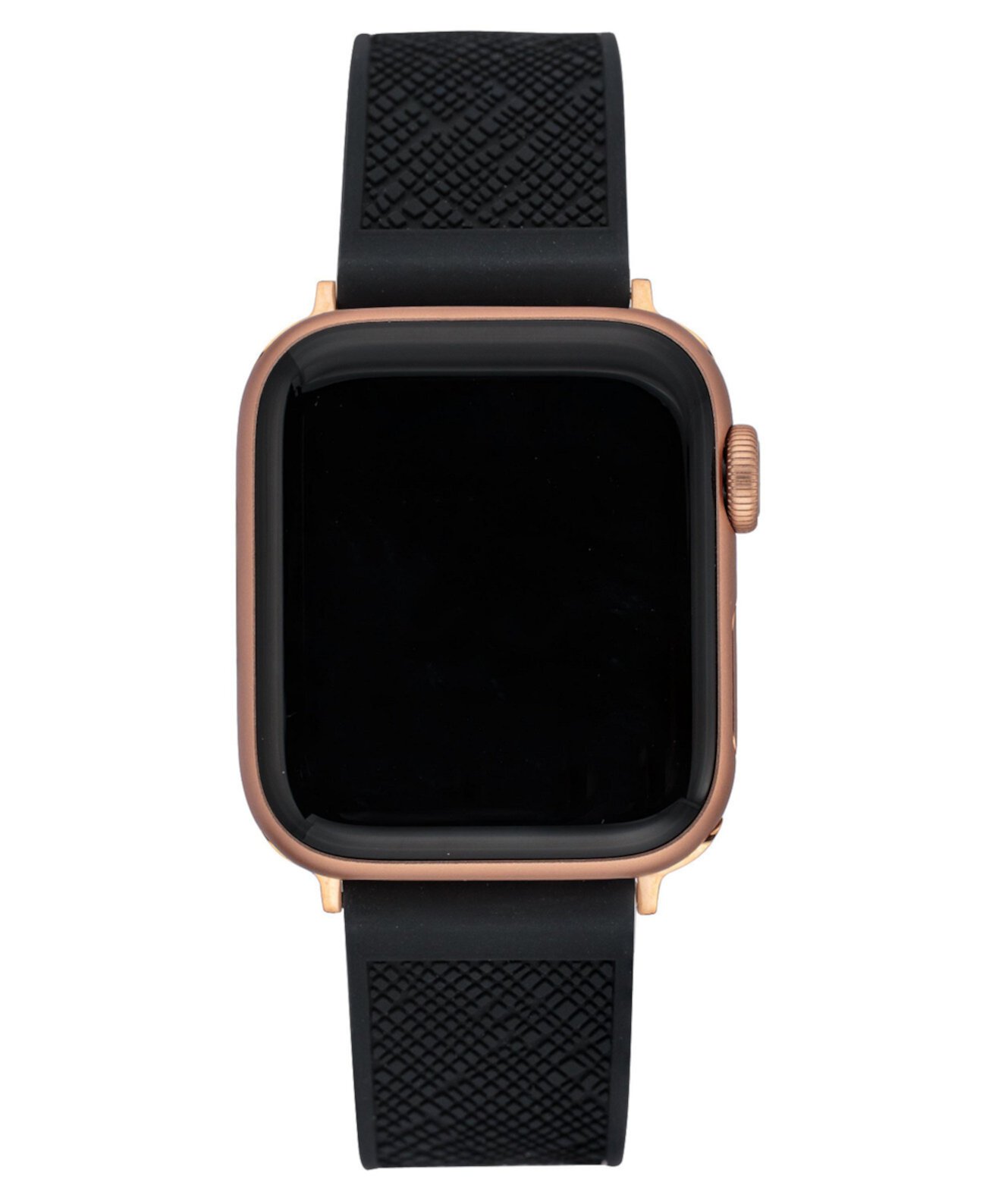 Женский черный текстурированный силиконовый ремешок, совместимый с Apple Watch 42/44/45/Ultra/Ultra 2 Anne Klein