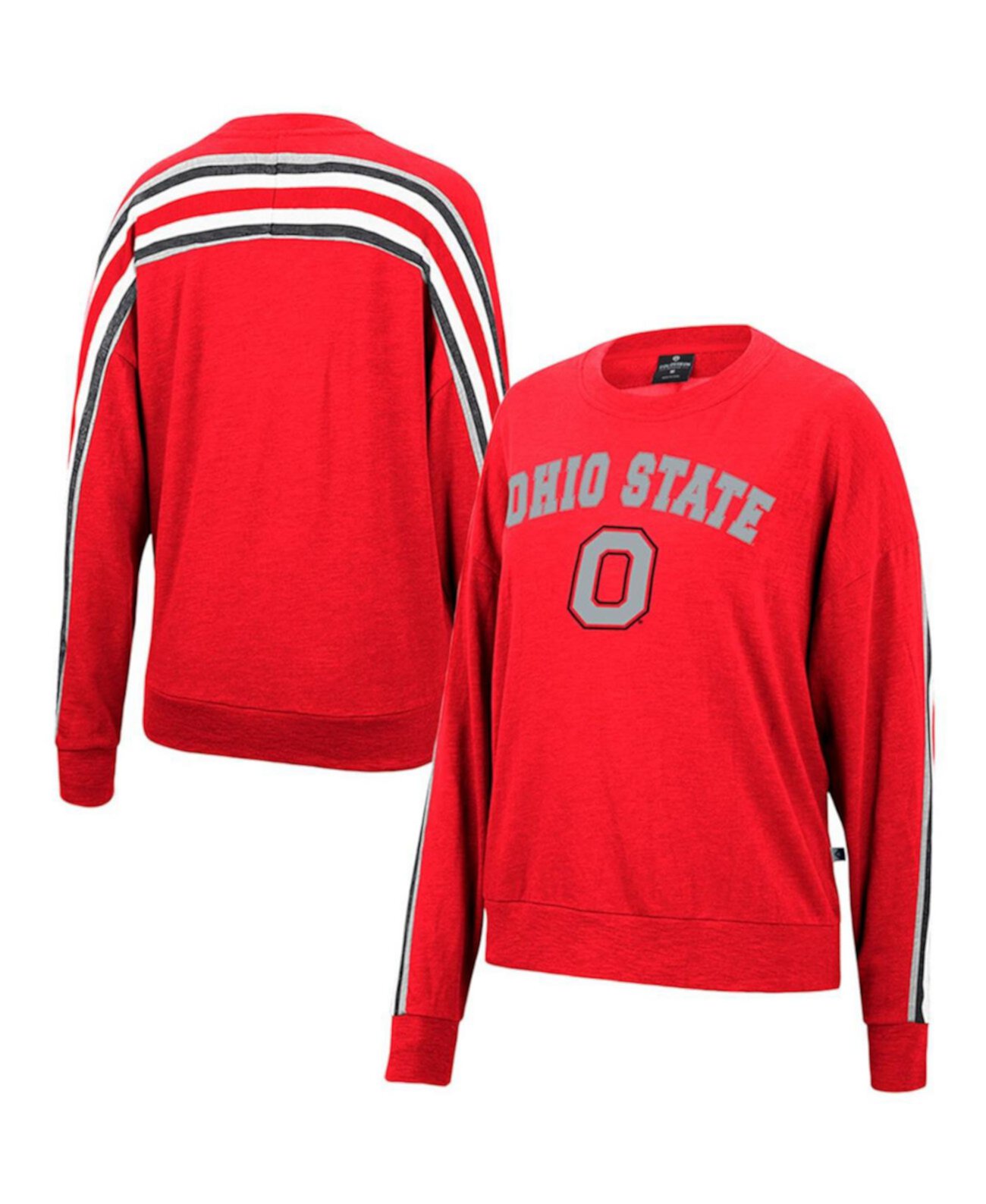 Женская толстовка свободного покроя с пуловером в мелкую клетку Scarlet Ohio State Buckeyes Team Colosseum