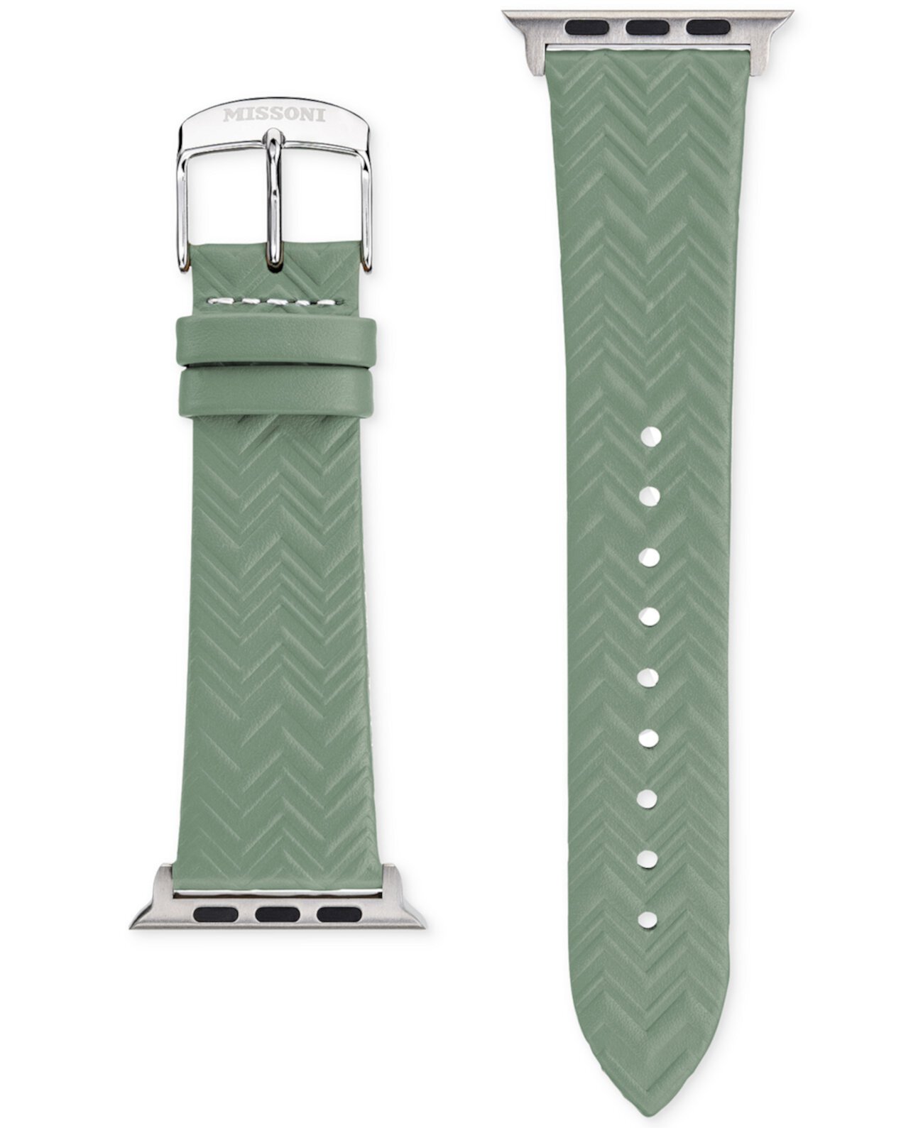 Зигзагообразный зеленый кожаный ремешок для Apple Watch® 38 мм/40 мм Missoni