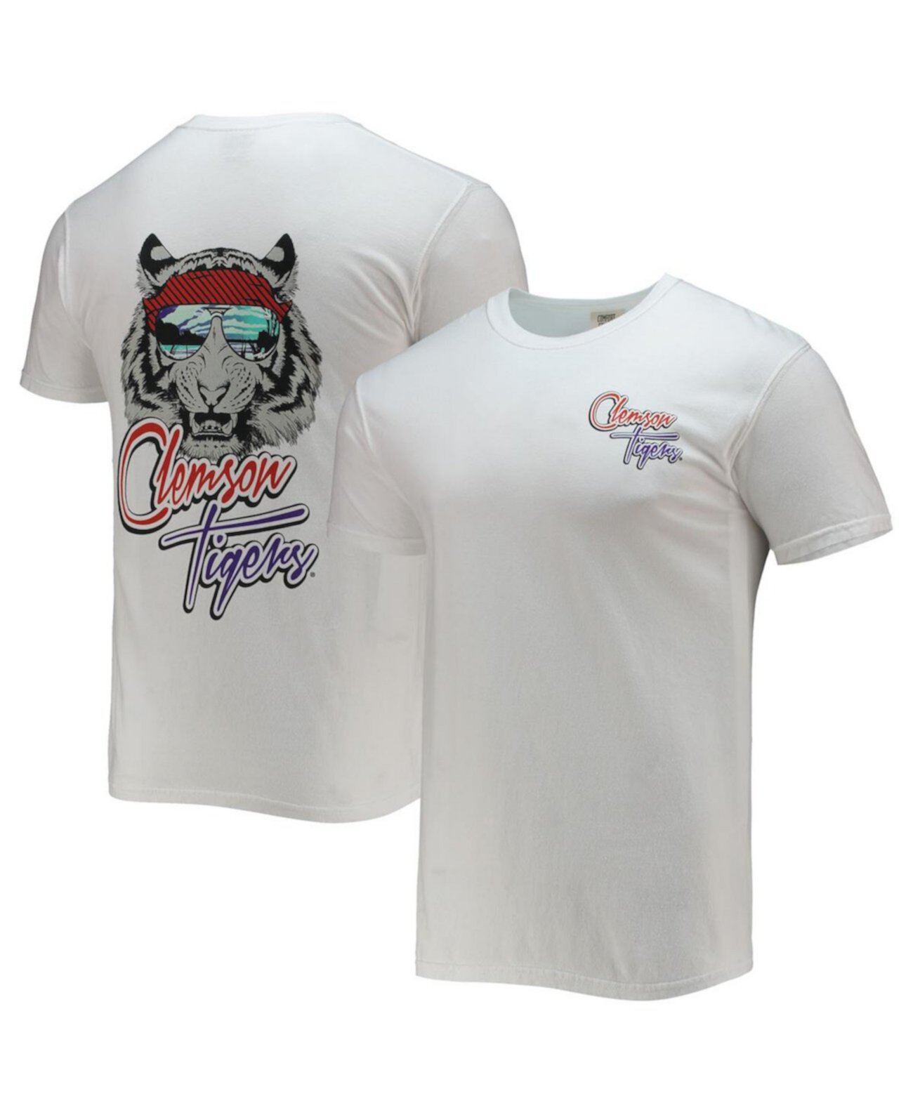 Мужская белая футболка Clemson Tigers Mascot Bandana Image One