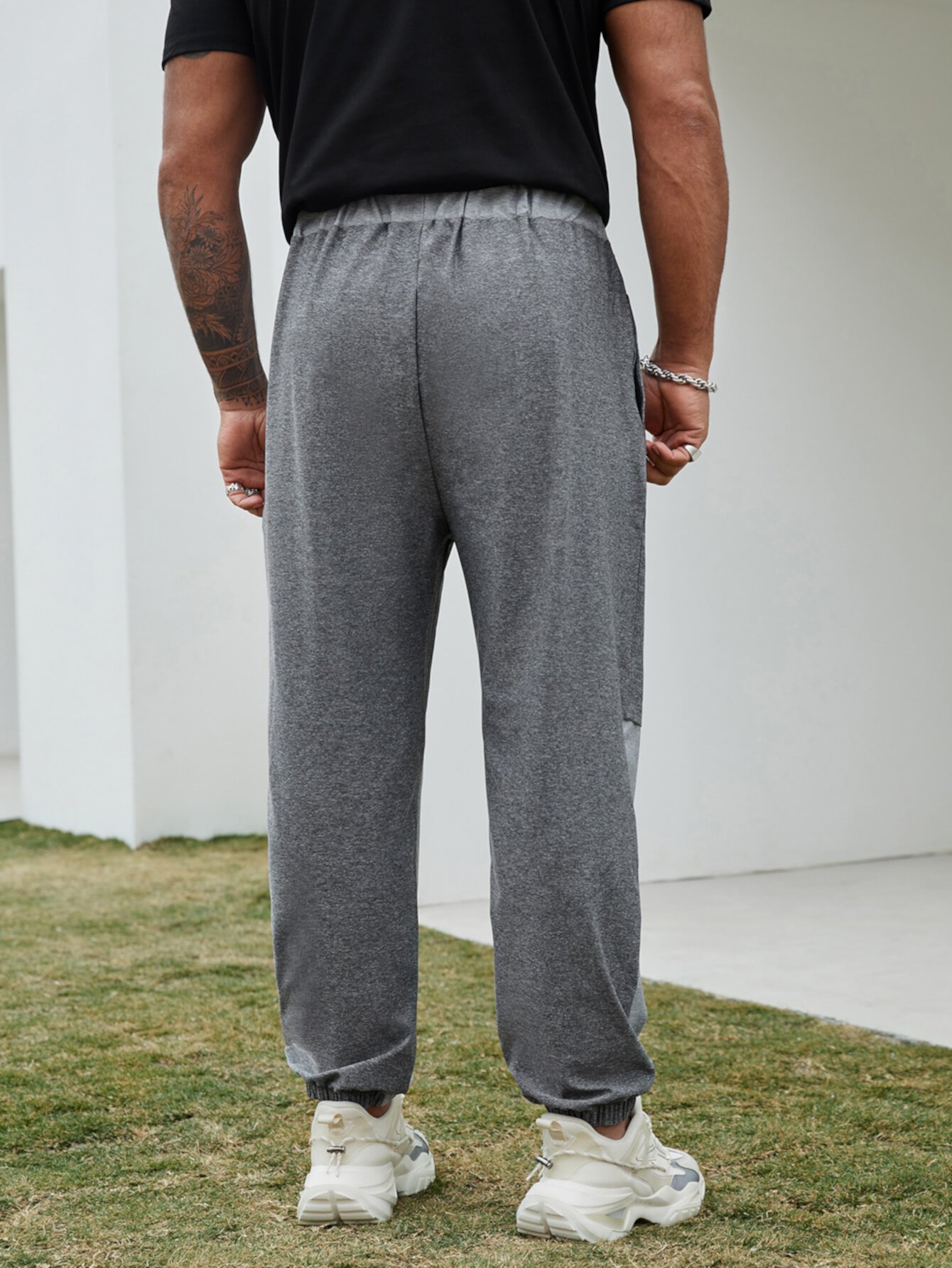 Extended Sizes для мужчины Спортивные брюки контрастный на кулиске SHEIN
