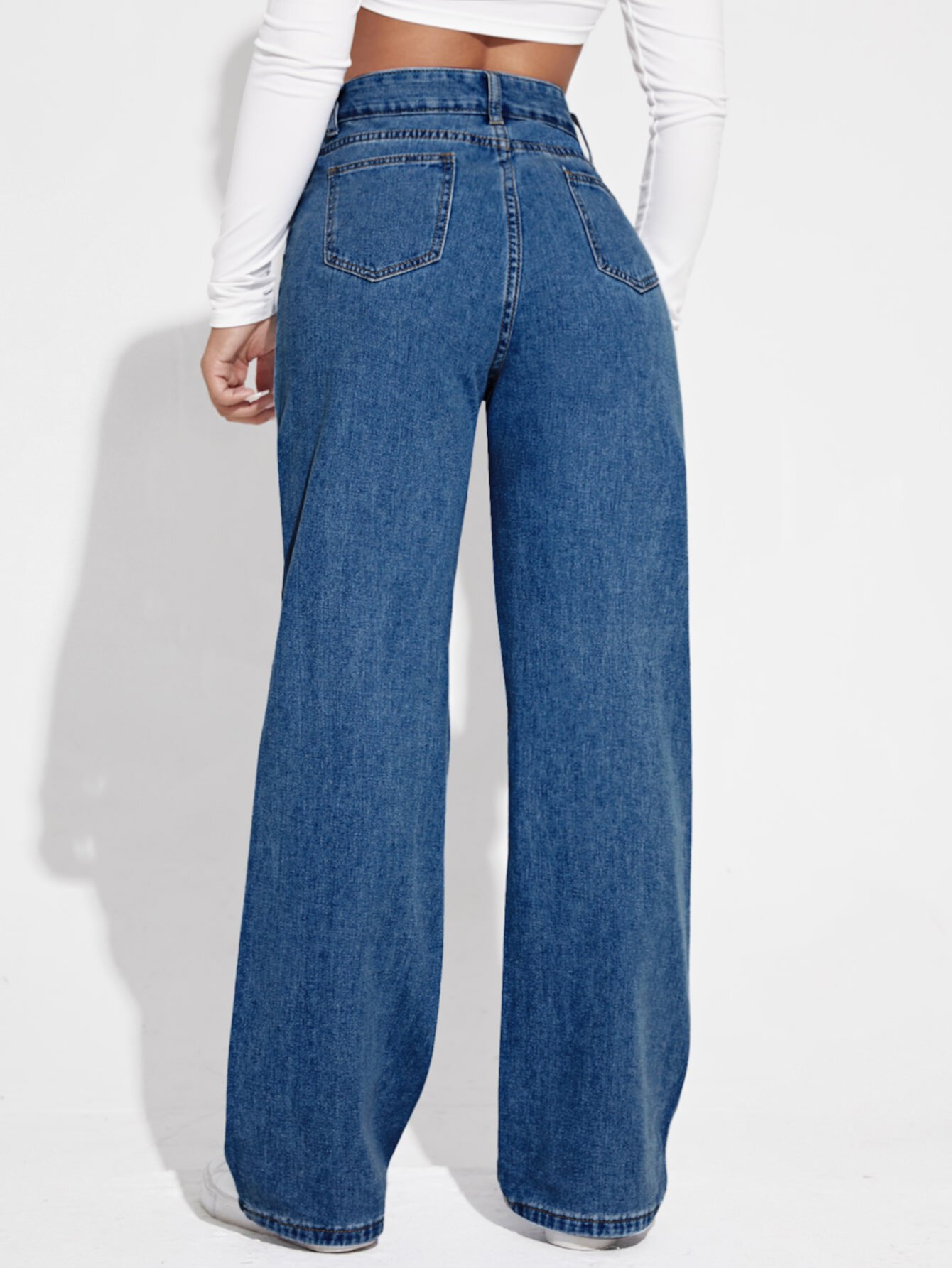 Рваные джинсы с высокой талией SHEIN