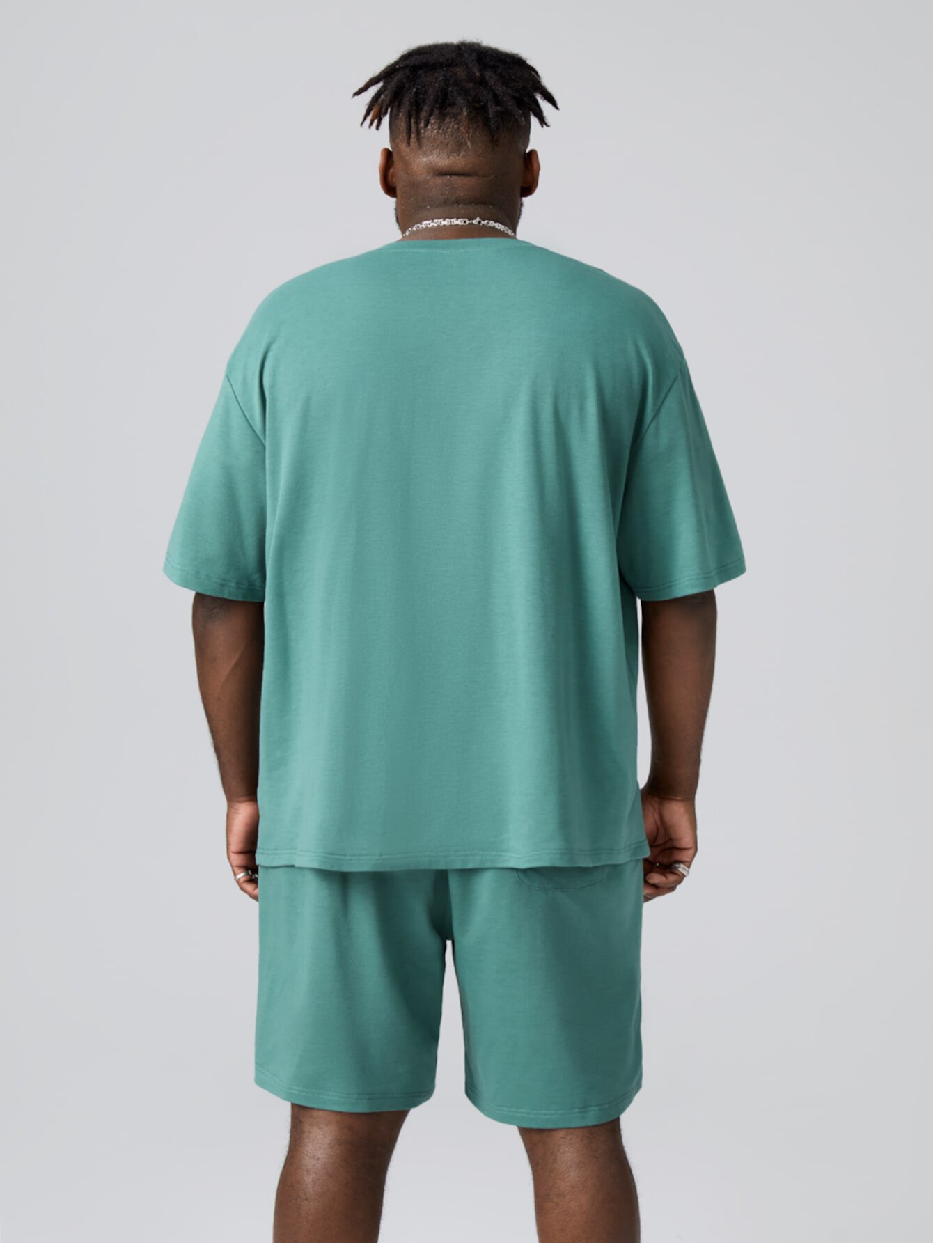 Extended Sizes для мужчины Шорты & футболка с принтом "кокосовая пальма" SHEIN
